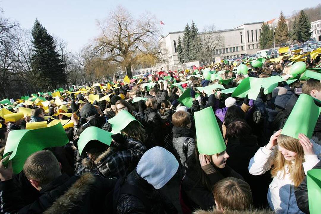Vienybės aikštėje pražydo trispalvis žiedas