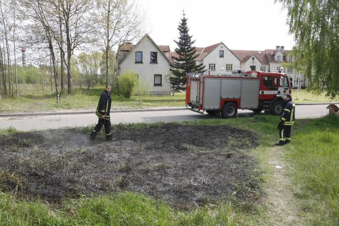 Ketvirtadienio popietę Melnragėje degė žolė  