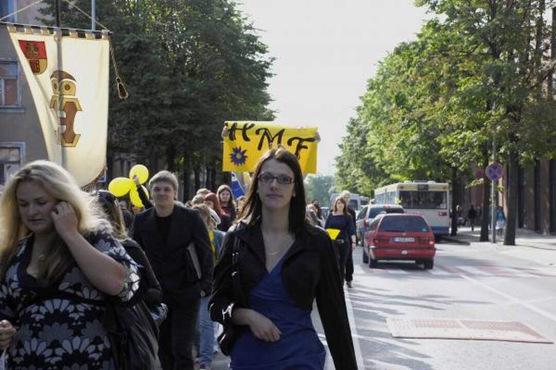 Klaipėdos studentai mokslo metus pradėjo eitynėmis 
