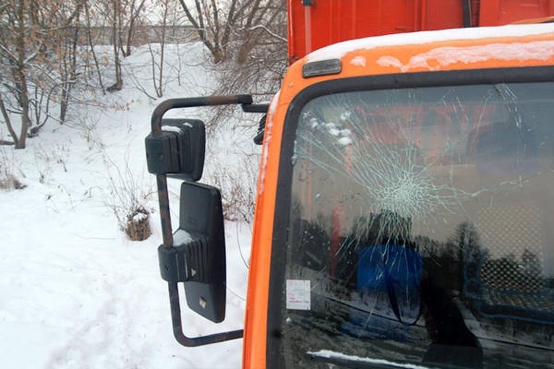 Vos nenuskendo nuo Neries šlaito nuriedėjęs šiukšliavežis