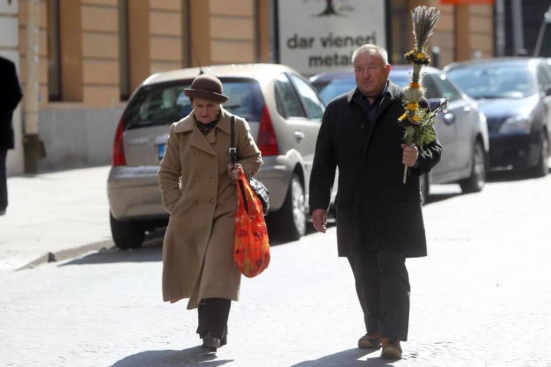 Į namus vilniečiai traukė nešini šventintomis verbomis