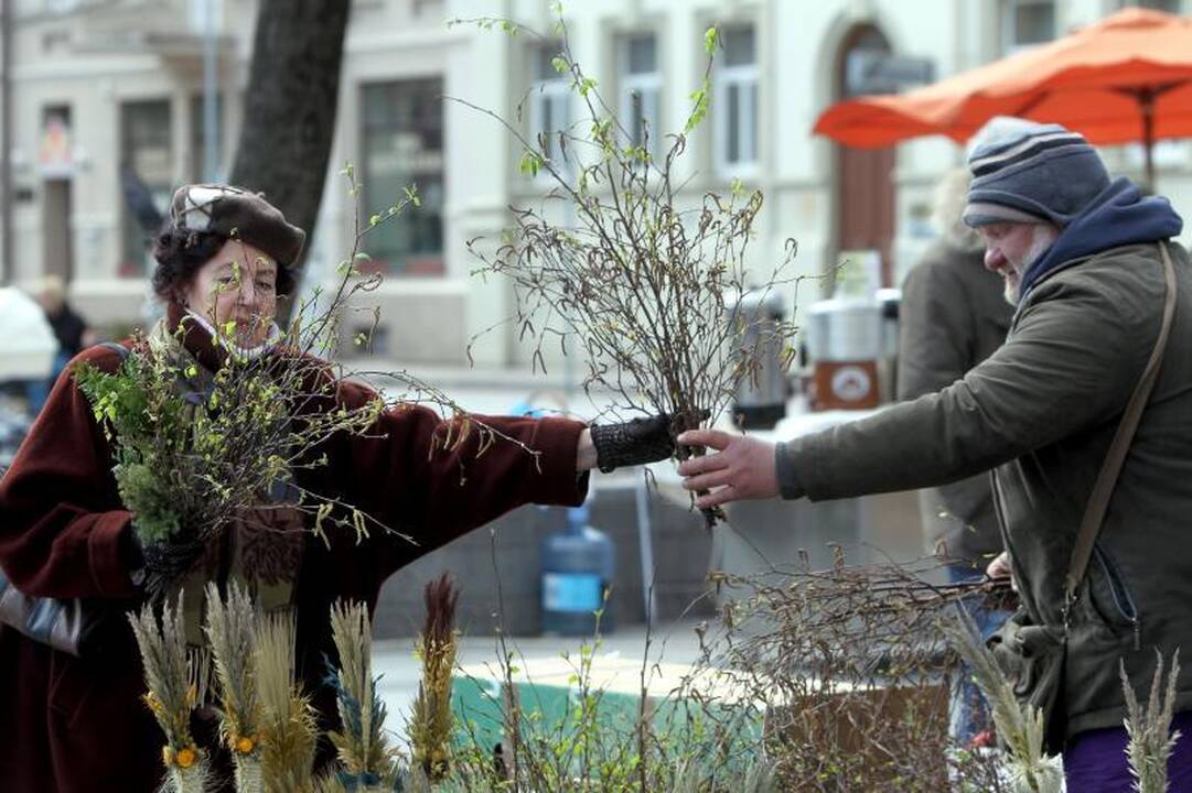 Į namus vilniečiai traukė nešini šventintomis verbomis