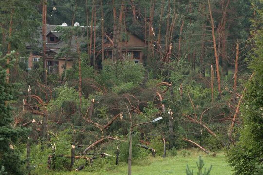 Sekmadienio naktį miestą nusiaubė audra (papildyta)
