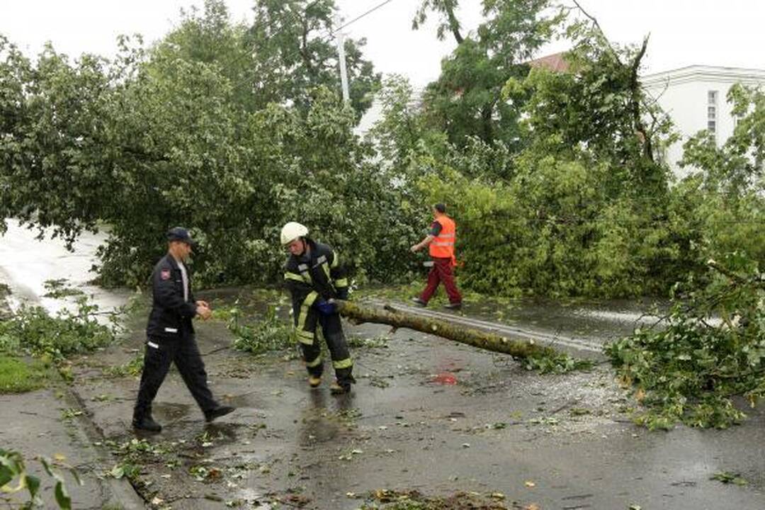 Sekmadienio naktį miestą nusiaubė audra (papildyta)