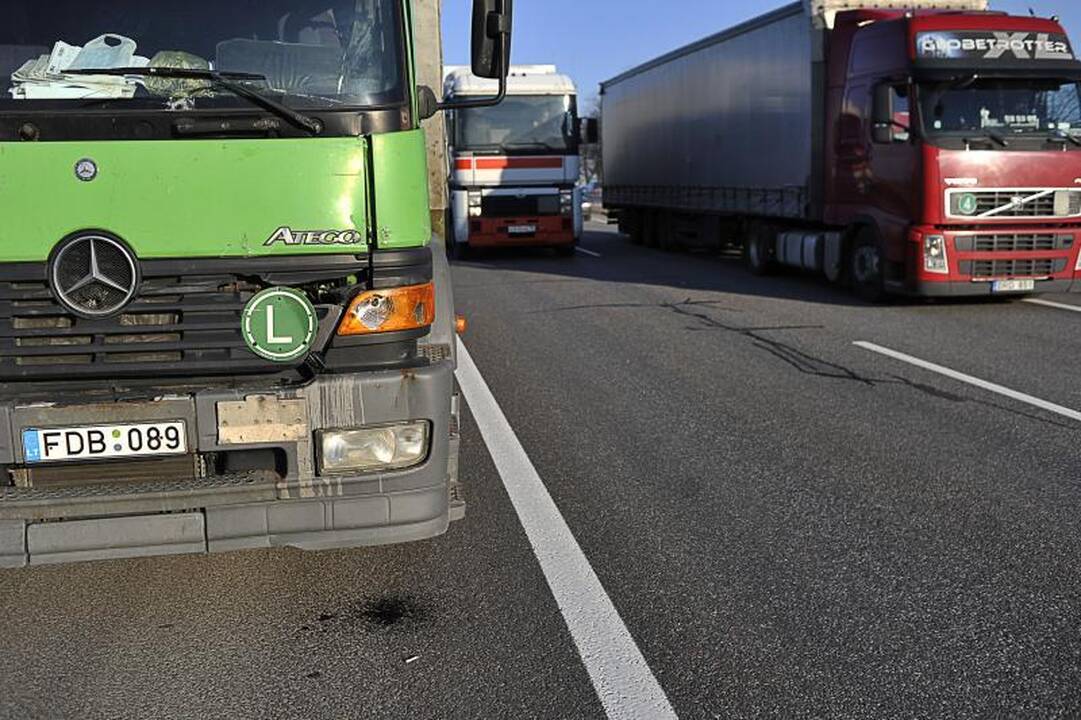 Prie Rumšiškių deganti žolė sukėlė dvi avarijas