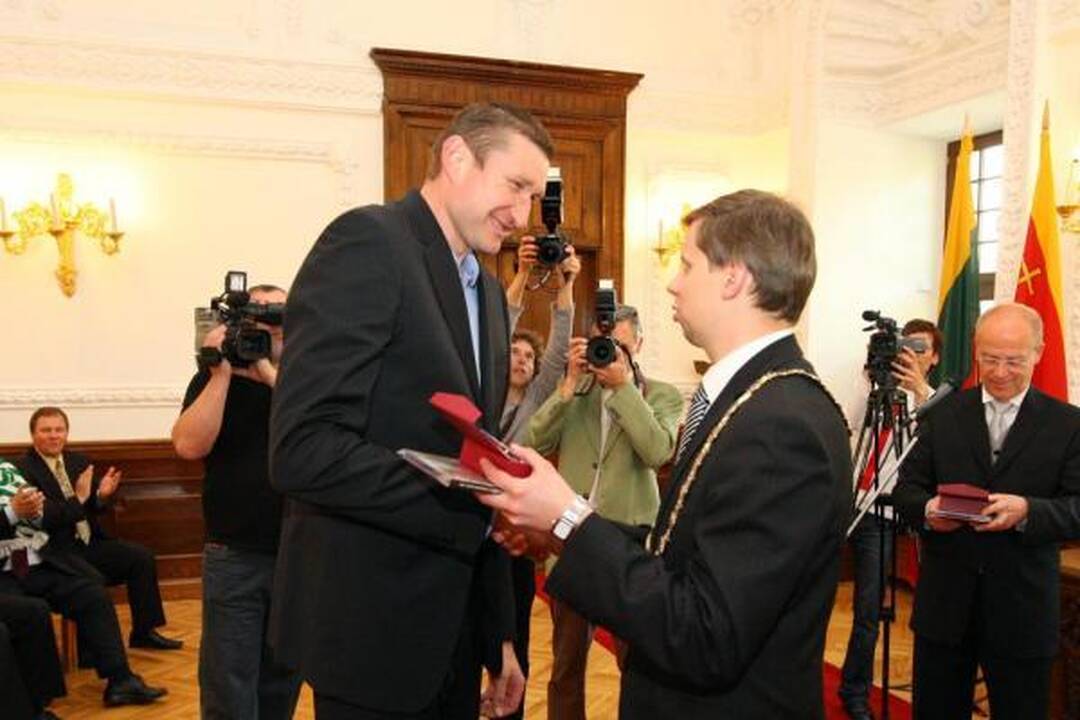 „Žalgirio“ krepšininkai pagerbti Rotušėje