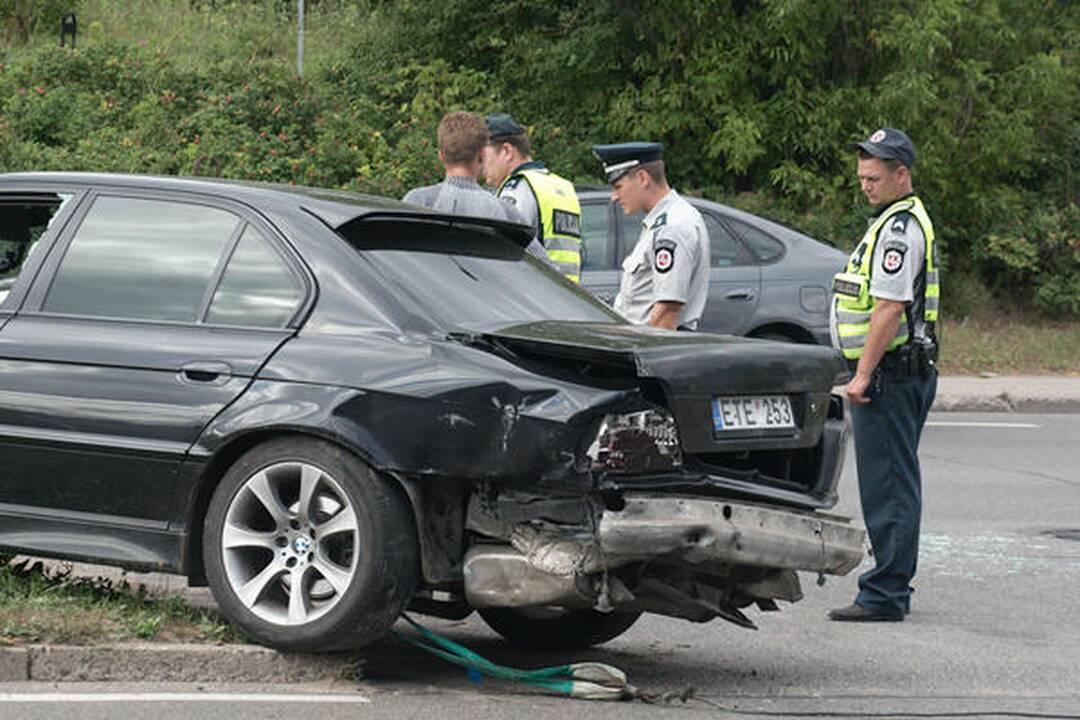Per avariją Vilniuje nukentėjo BMW vairuotojas