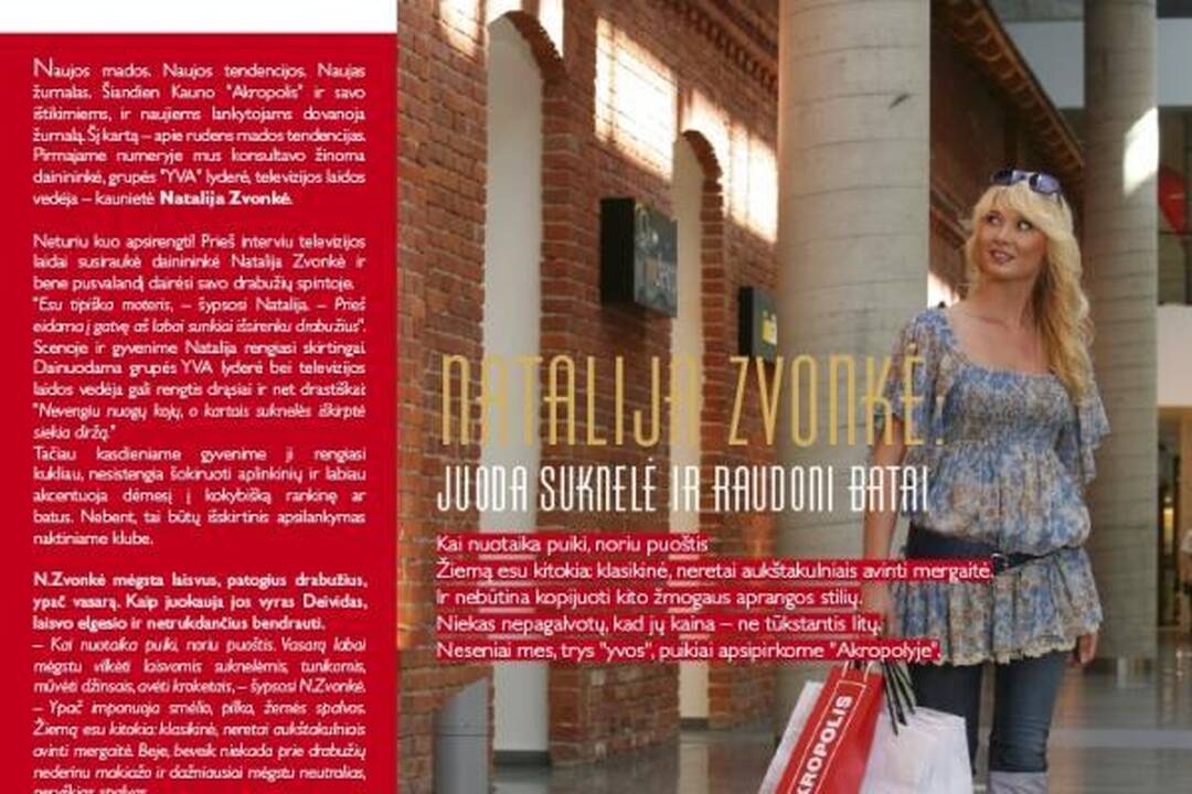 Natalija Zvonkė tapo „Kauno Akropolio“ žurnalo veidu