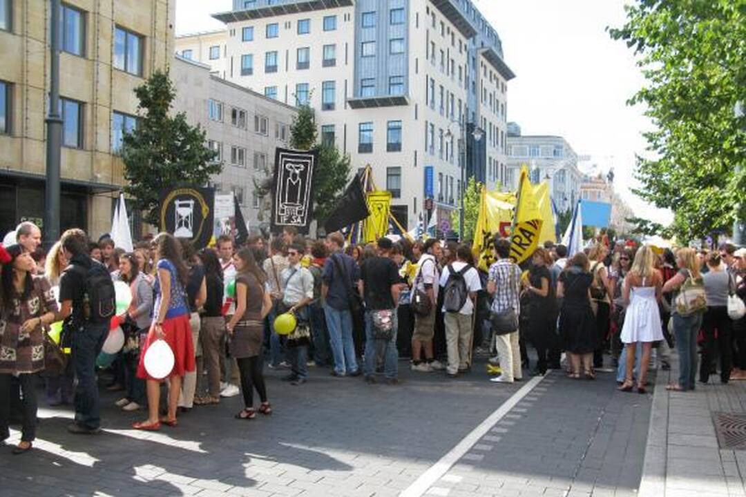 Studentų eitynės sudrebino sostinės centrą