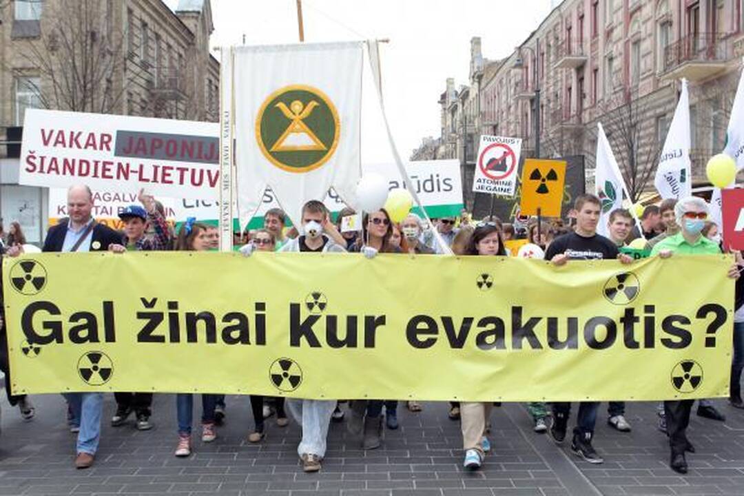 Eitynėse prieš AE statybas - 300 žmonių