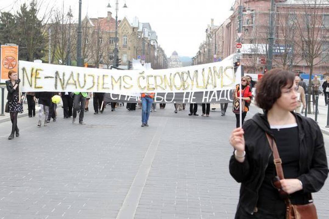 Eitynėse prieš AE statybas - 300 žmonių