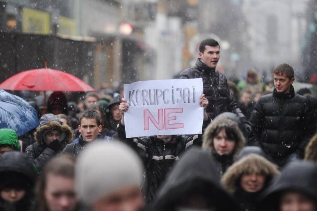 Kaune moksleiviai garsiai šaukė: kyšiams – ne!