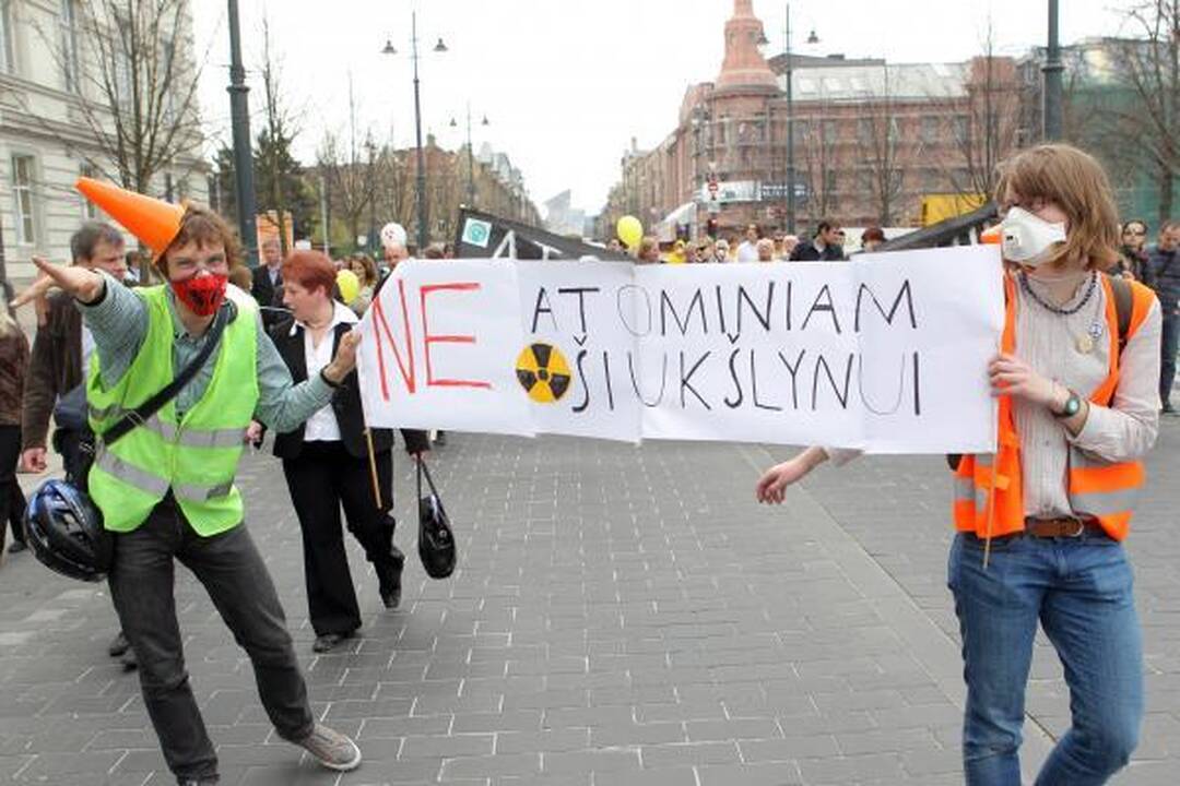 Eitynėse prieš AE statybas - 300 žmonių
