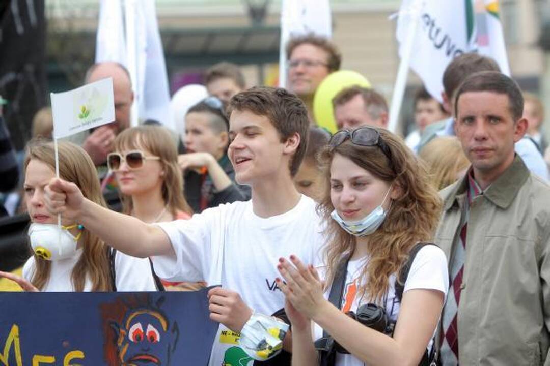 Eitynėse prieš AE statybas - 300 žmonių