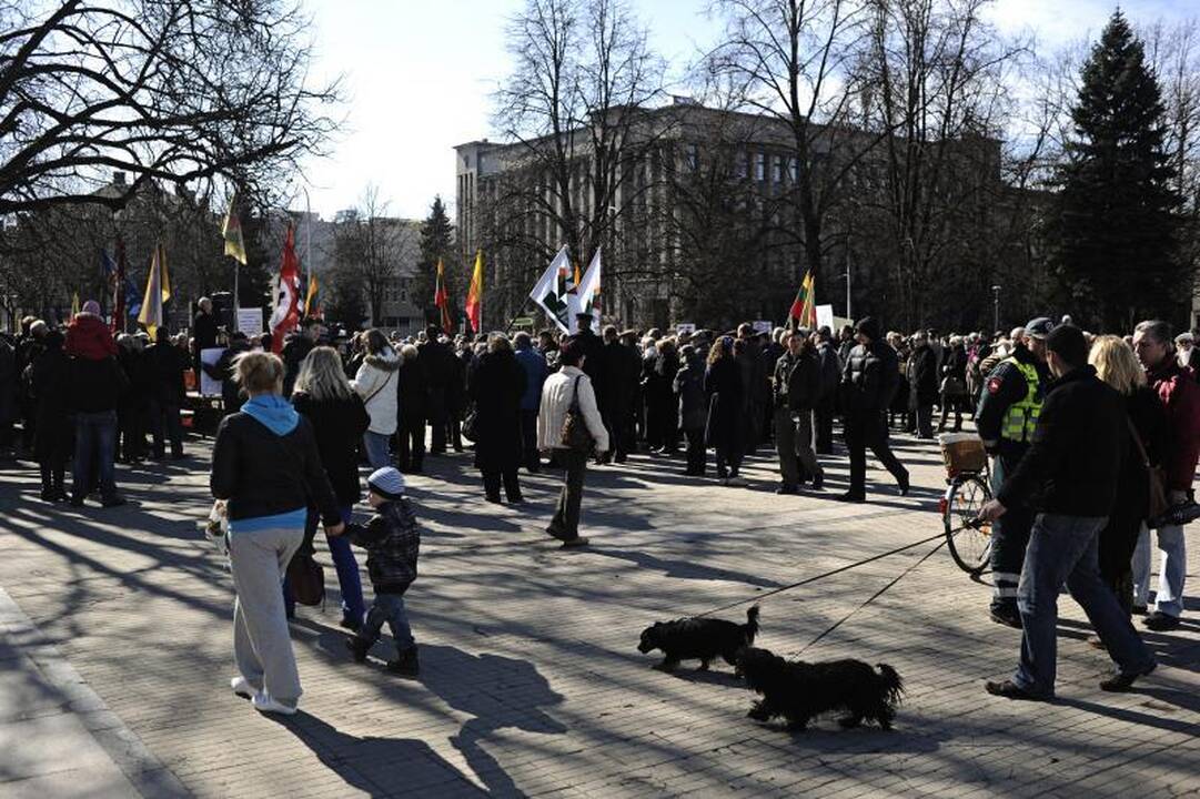 Mitingo dalyviai pakviesti į Garliavą stebėti pareigūnų