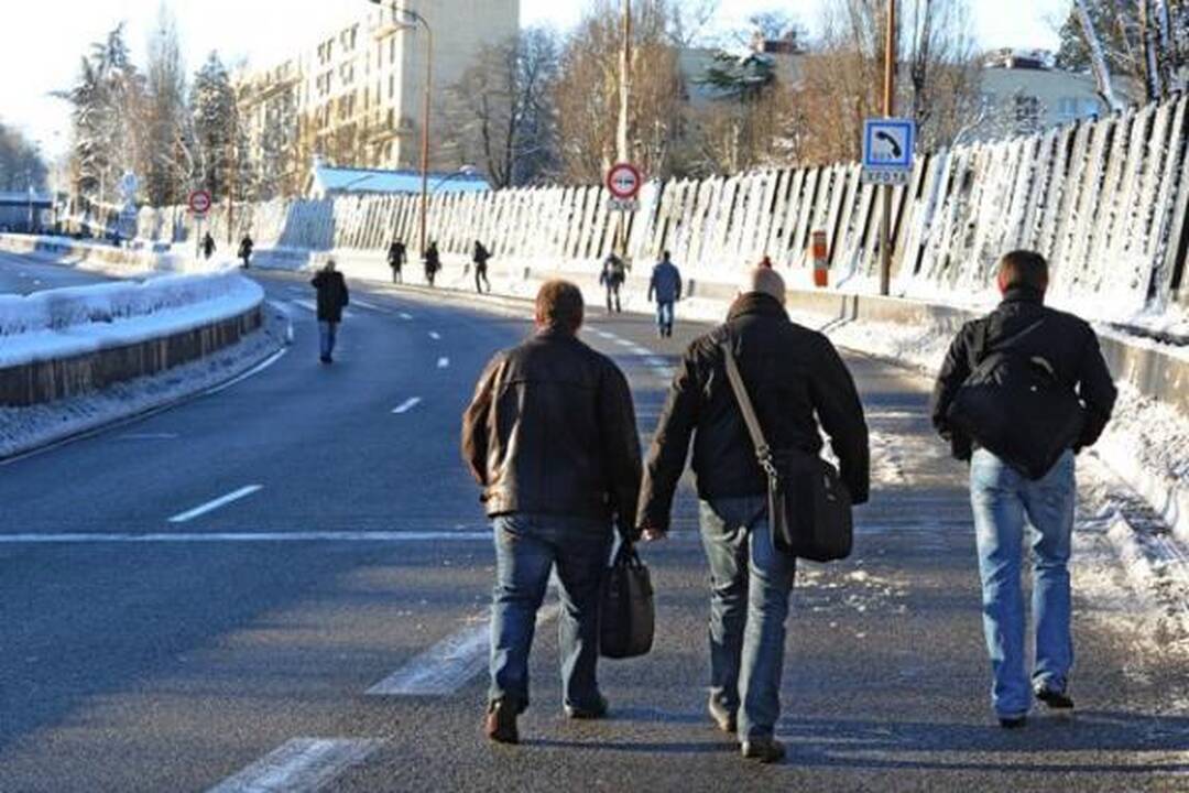 Apsnigtą Paryžių sukaustė ledas