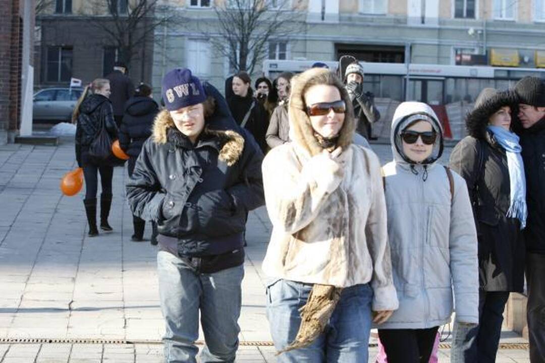 Klaipėdiečiai statė "Laisvės žiburį" 