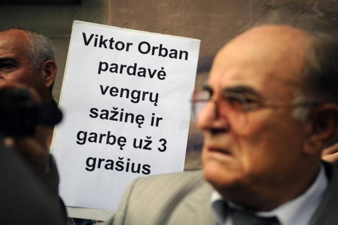 Sostinėje prie Vengrijos ambasados armėnų protestas