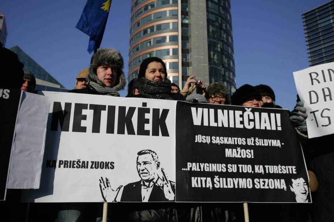 Akistatos su protestuotojais A.Zuokas nepabūgo