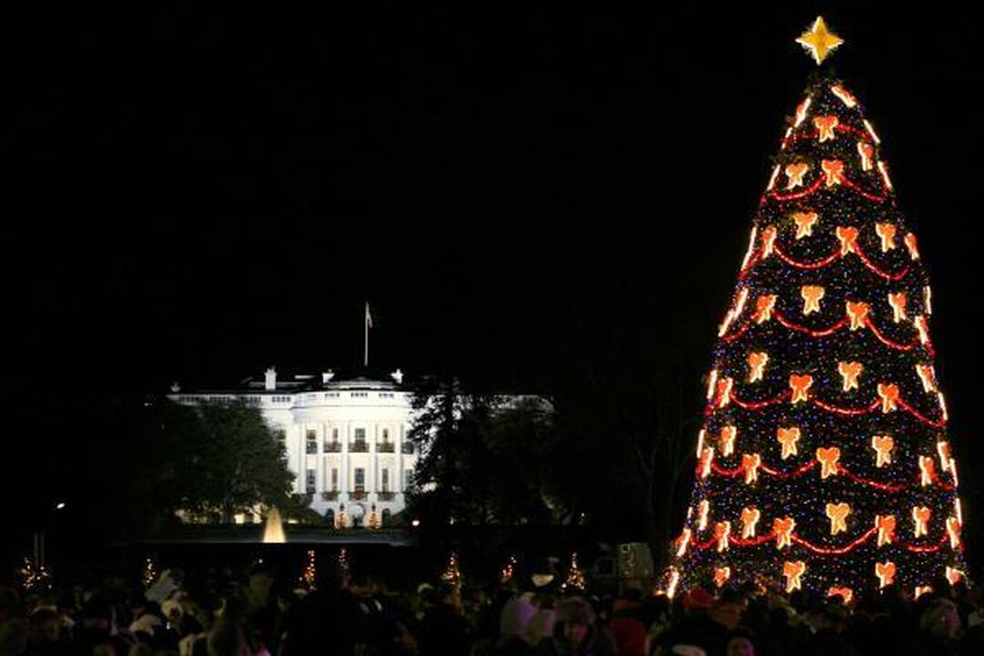 Vėjas išvertė nacionalinę Amerikos Kalėdų eglę