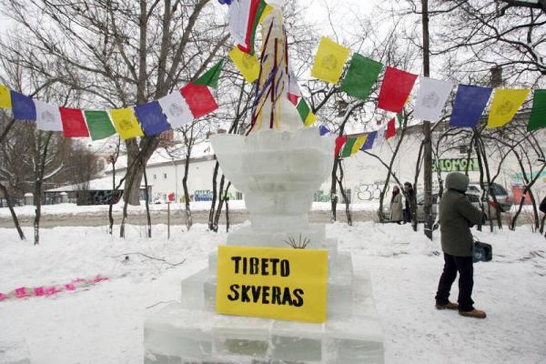 Agituojant už Tibeto skverą, Vilniuje surengtas specialus minėjimas