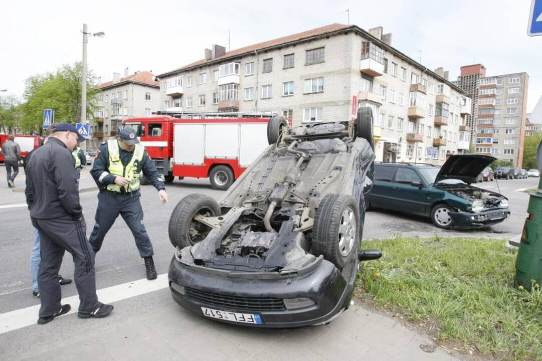 Šiurpi avarija Klaipėdoje baigėsi laimingai