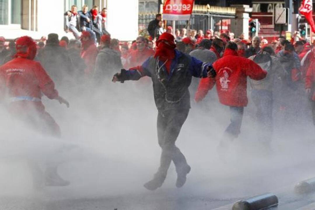 Daugelis Briuselio rajonų užblokuoti dėl protesto akcijų