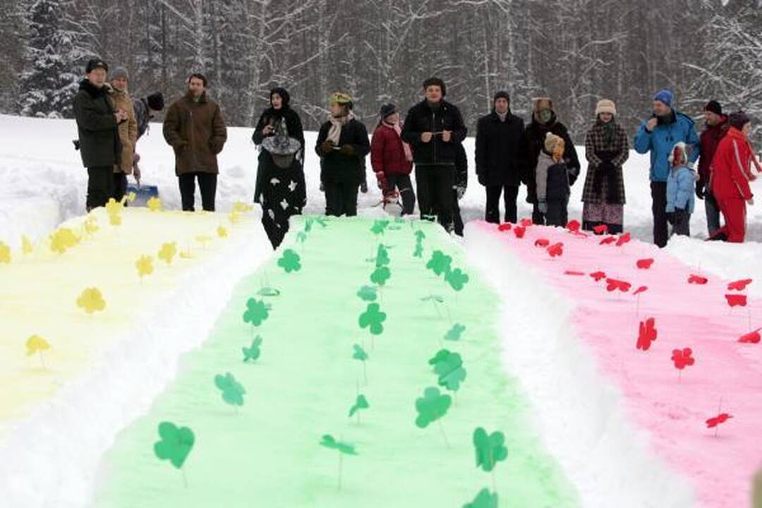 Rekordas: Užgavėnių persirengėliai sukasė trispalvę