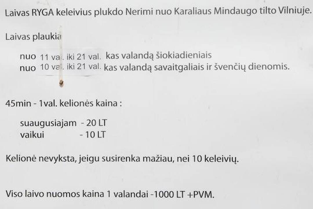 Neįmanoma, tačiau Nerimi ties Vilniumi vėl plaukioja laivai