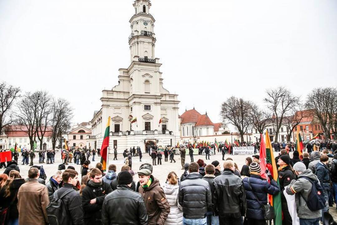 Provokacija nepavyko: tautininkų eitynės baigėsi sugiedojus himną