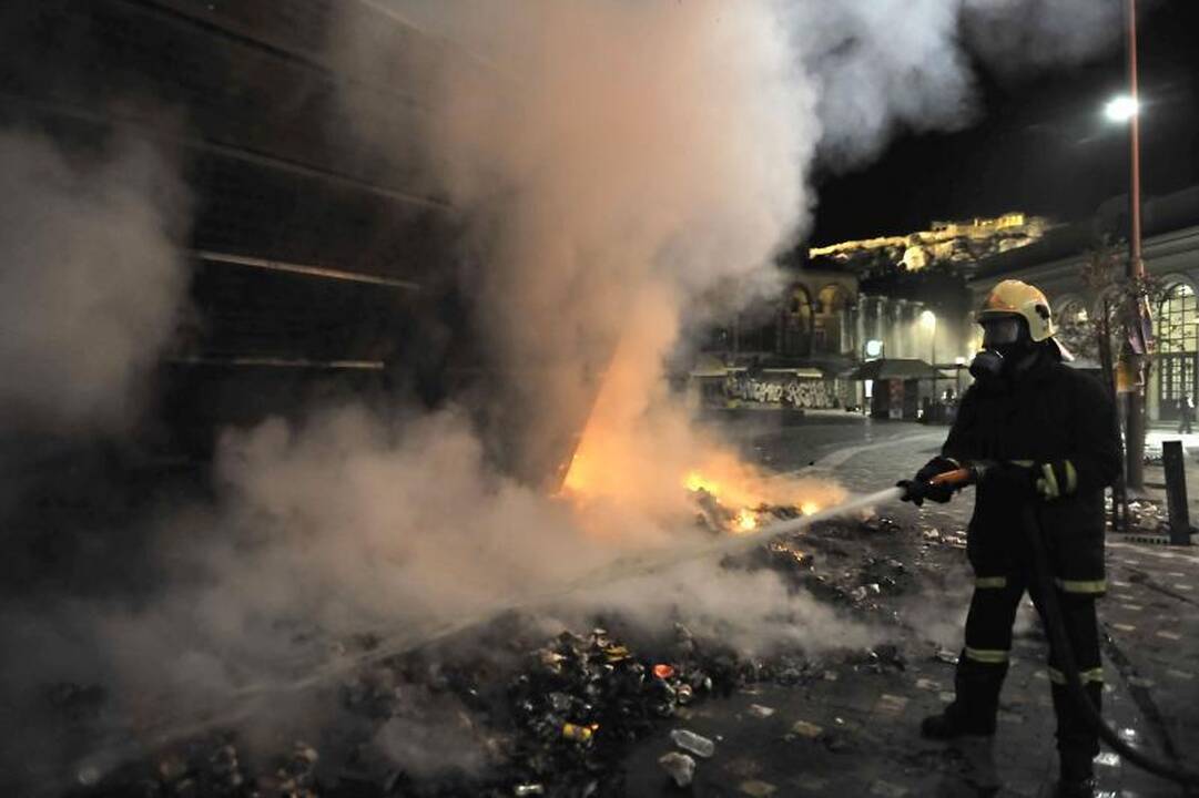 Žiaurų protestą Graikijoje lydi grasinimai