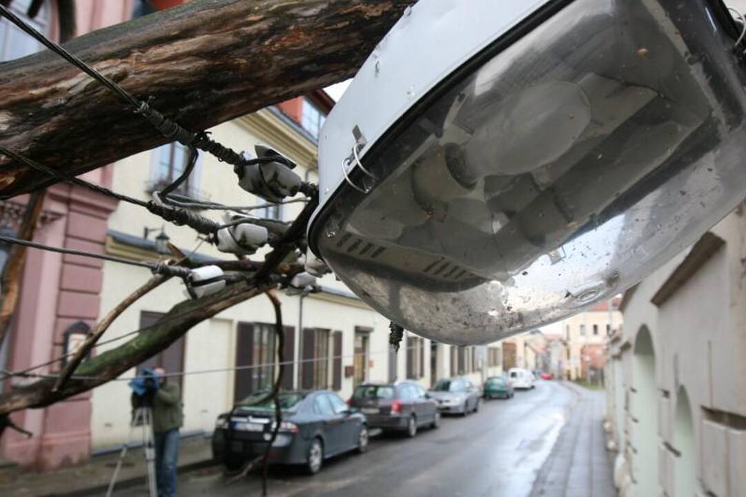 Vėtra Vilniuje ir apylinkėse didelių bėdų nepadarė (papildyta)