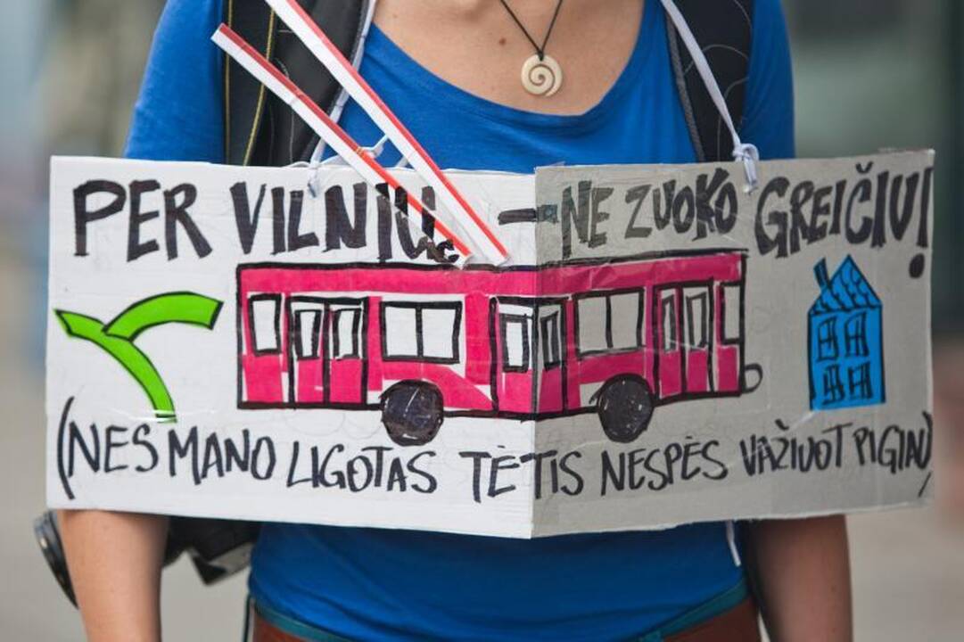 Vilniuje – susirinkimas prieš viešojo transporto bilietų reformą
