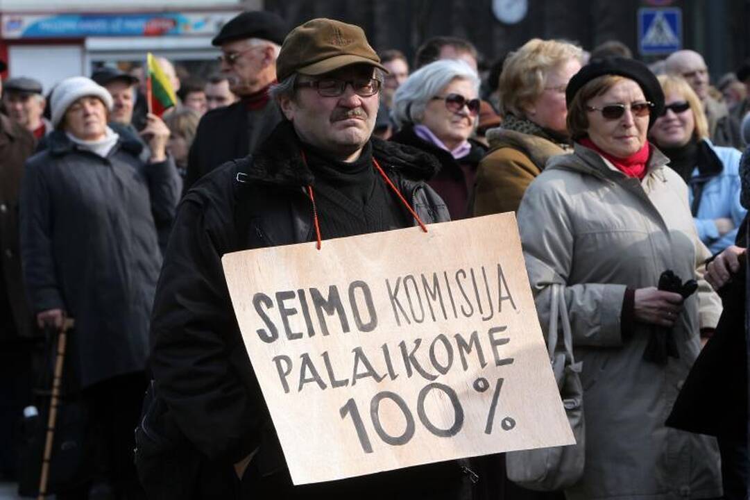 Mitinge prie Seimo – kaltinimai R.Palaičiui ir Prezidentei