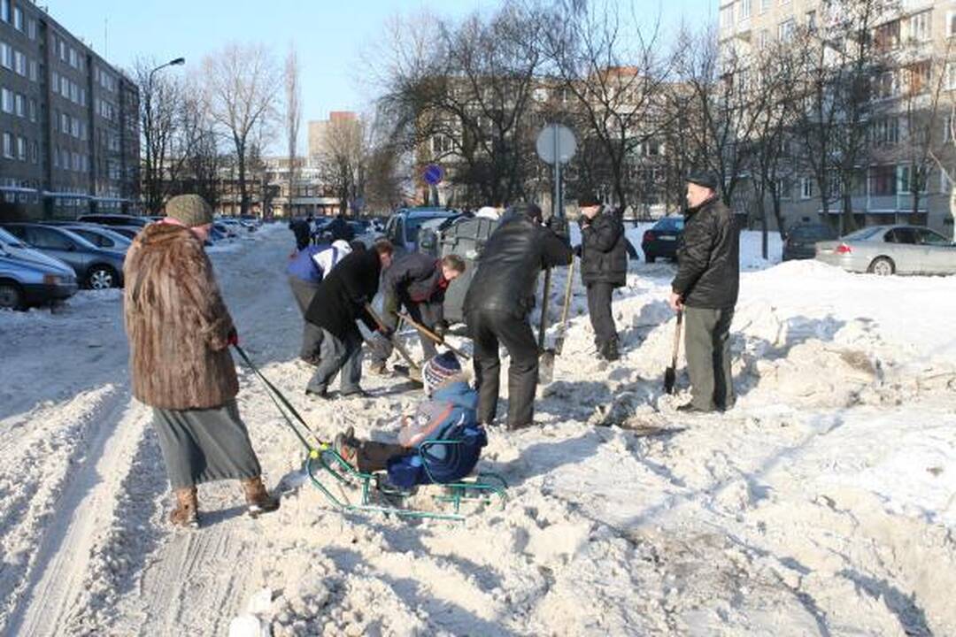 Klaipėdiečiai plušo kiemuose
