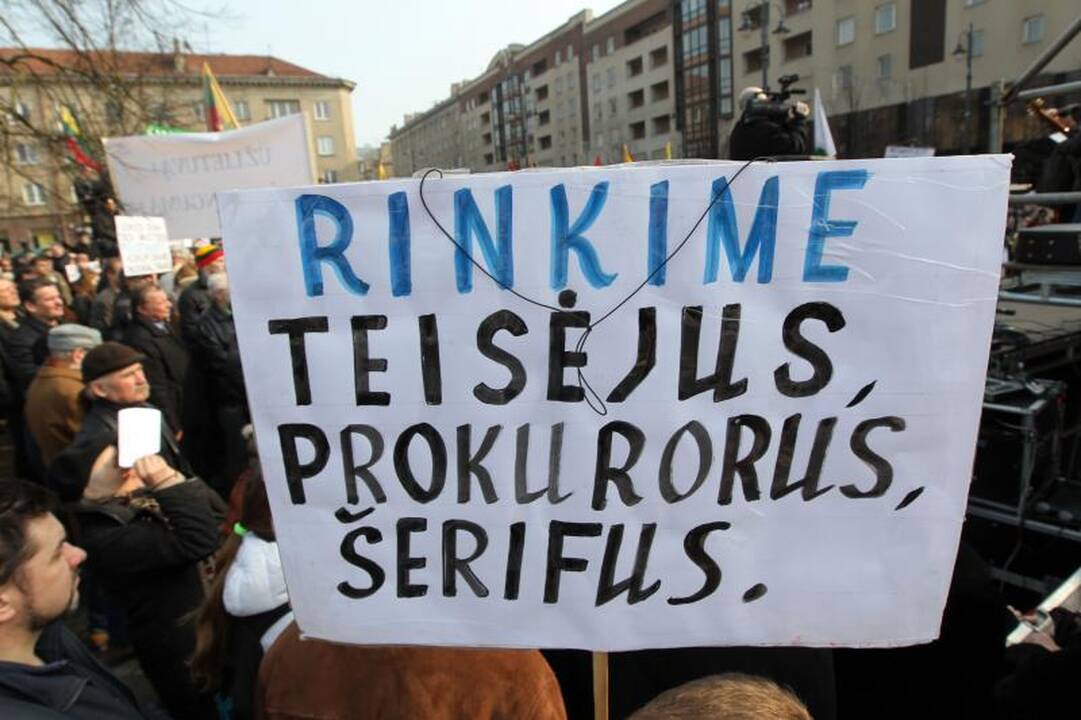Mitinge prie Seimo – kaltinimai R.Palaičiui ir Prezidentei