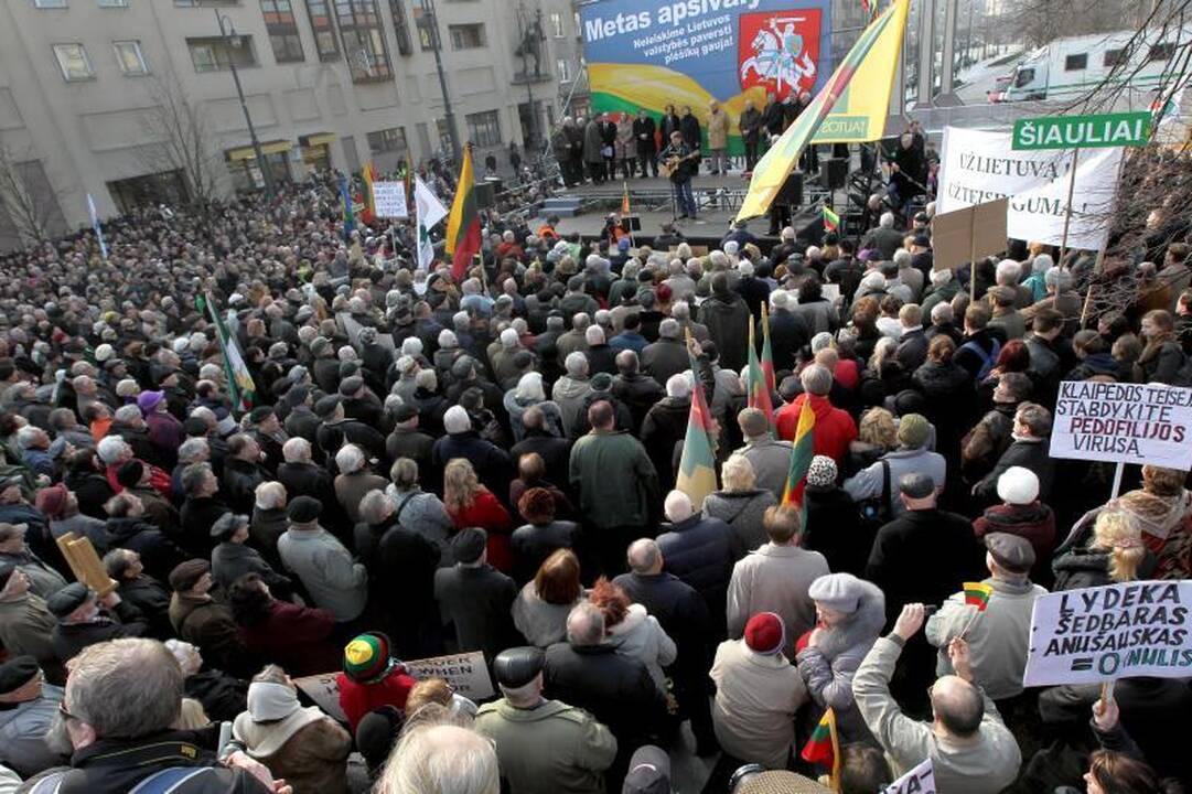 Mitinge prie Seimo – kaltinimai R.Palaičiui ir Prezidentei