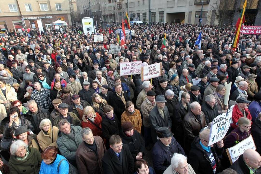 Mitinge prie Seimo – kaltinimai R.Palaičiui ir Prezidentei