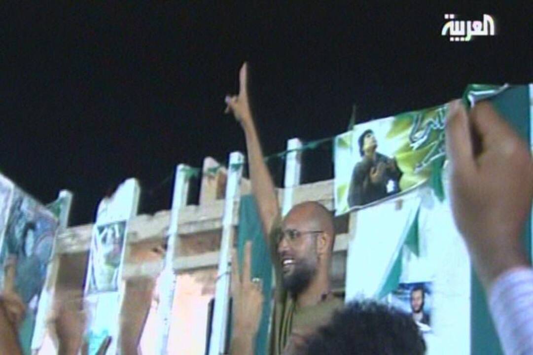 "Sučiuptas" M.Kadhafi sūnus susitiko su užsienio žurnalistais