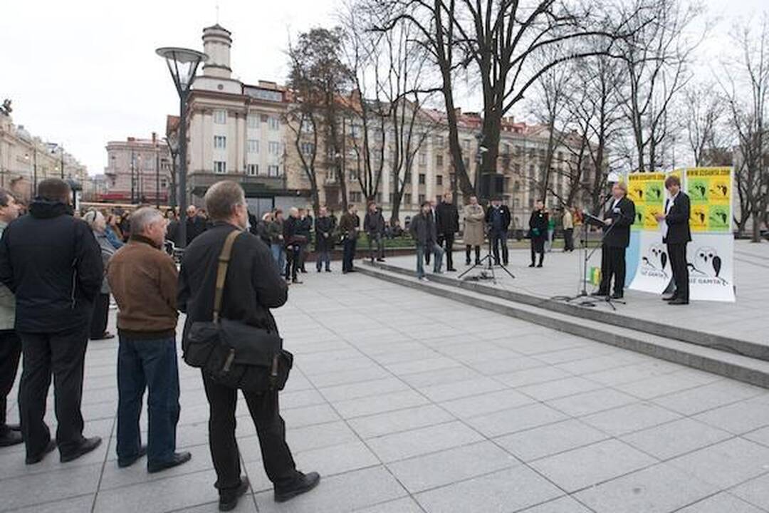 V.Kudirkos aikštėje – akcija prieš miško kirtimą