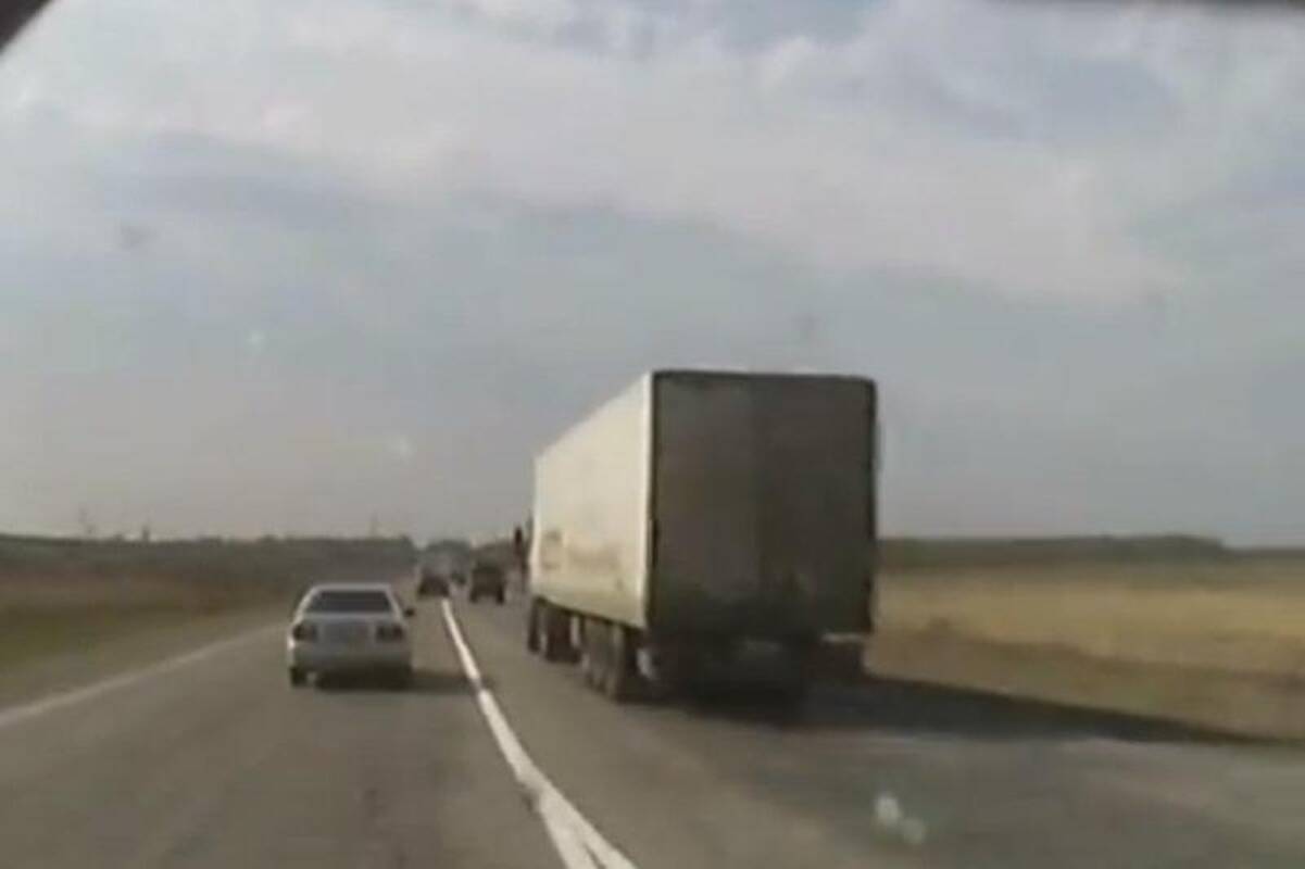 Įamžintas autobuso apsivertimas Rusijoje (prieštaringa situacija) 