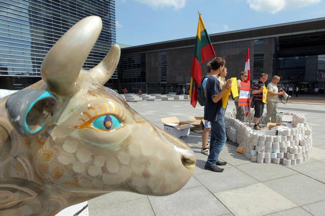Europos aikštėje – tualetinė protesto akcija