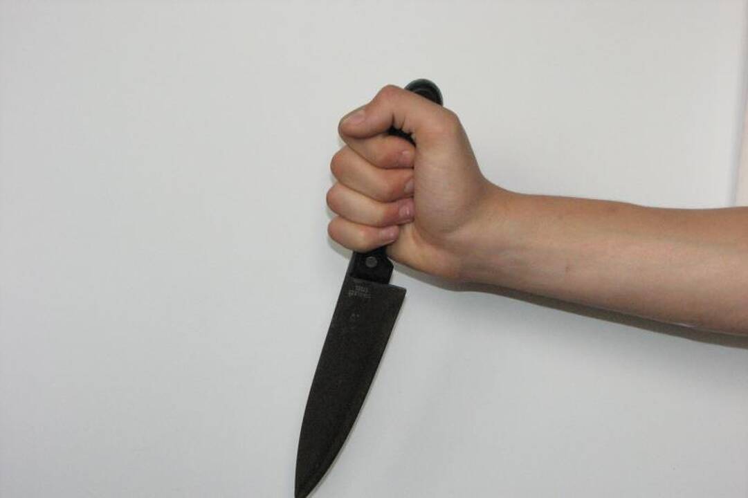 Policijos pareigūnus puolė su peiliu rankoje      