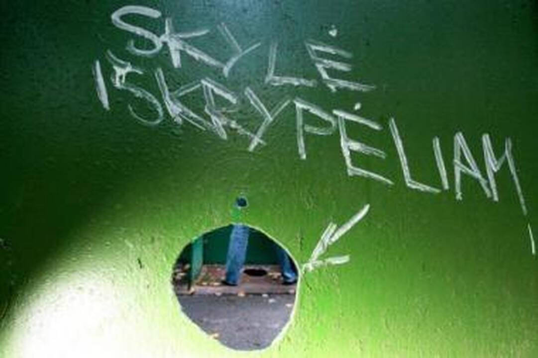 Tualetas: neaukštomis pertvaromis atskirtos išvietės Ąžuolyne vilioja ne tik gamtinių reikalų prispirtus kauniečius, bet ir plėšikus.