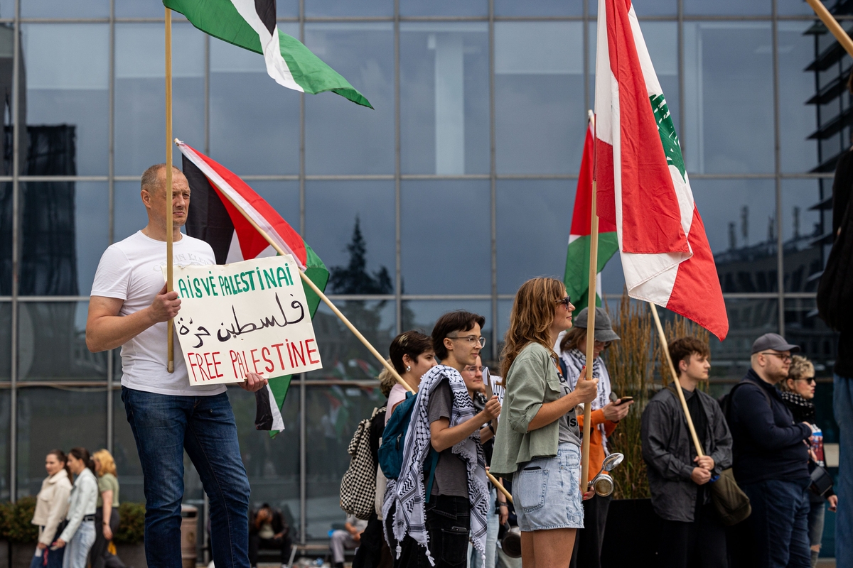 Demonstracija prieš badą Gazos Ruože