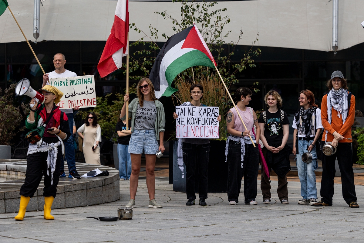 Demonstracija prieš badą Gazos Ruože