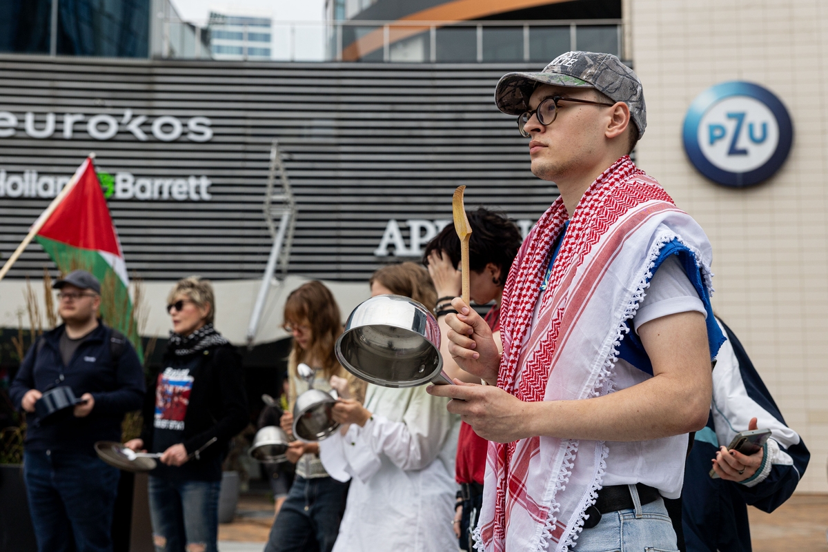 Demonstracija prieš badą Gazos Ruože