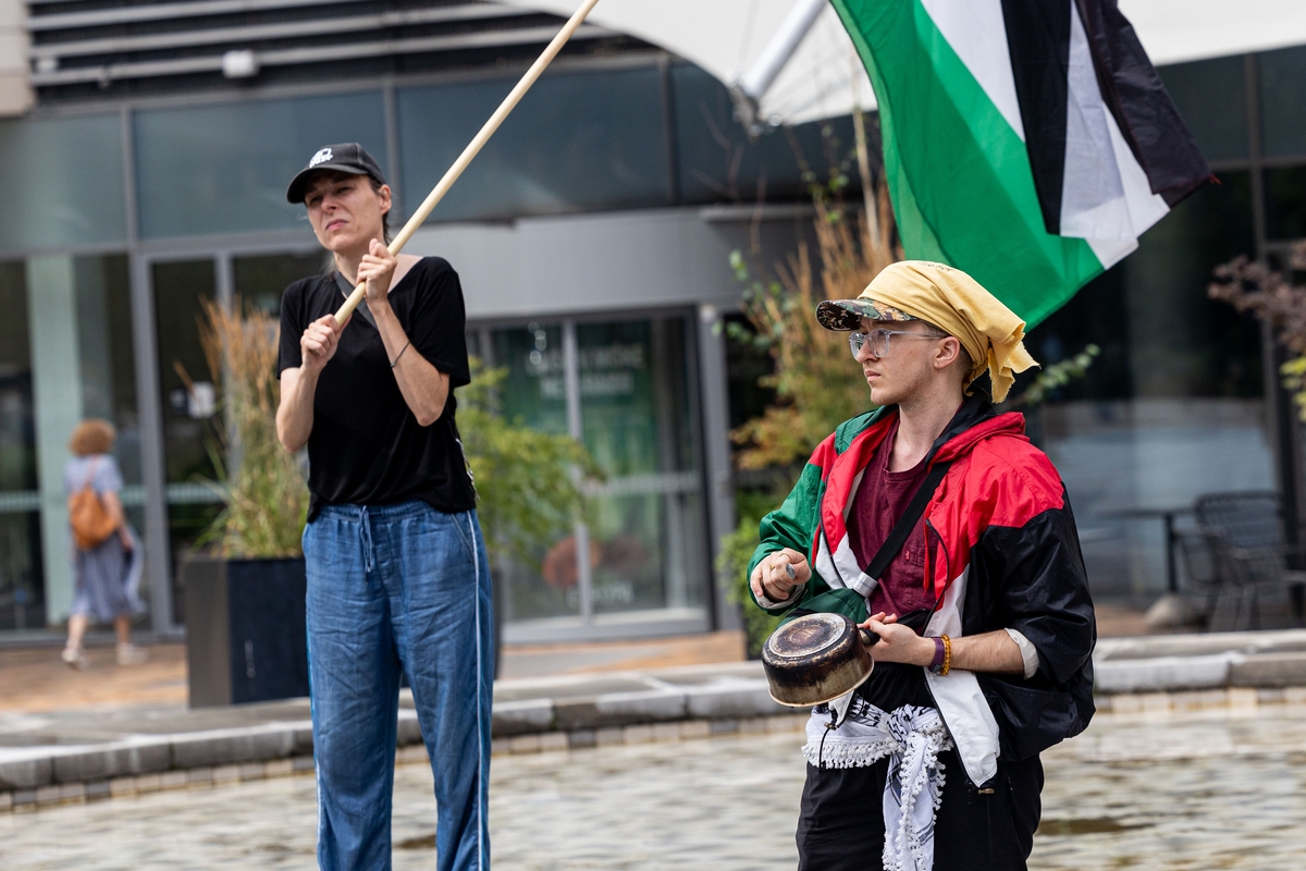Demonstracija prieš badą Gazos Ruože