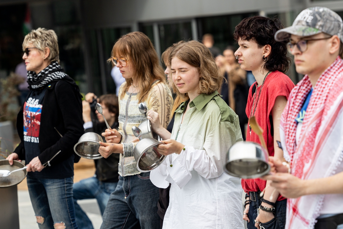 Demonstracija prieš badą Gazos Ruože