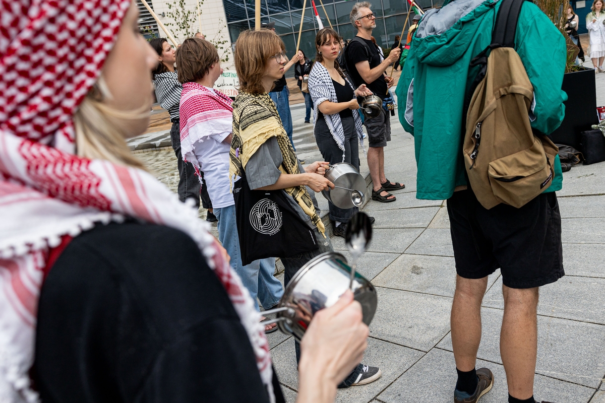 Demonstracija prieš badą Gazos Ruože